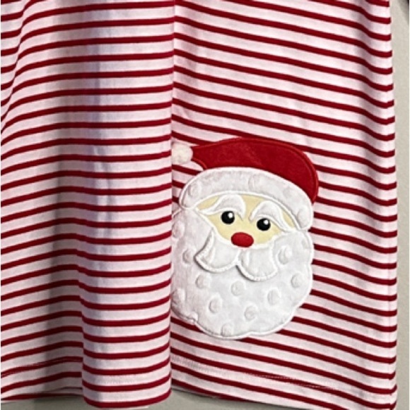 Girls Zucchini Red and White Santa Appliqué Christmas Dress Size 4T - Picture 2 of 12